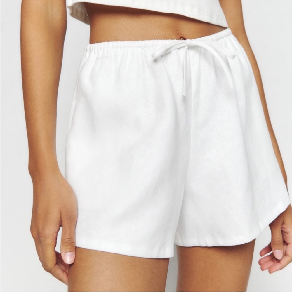 Reformation Zoey Linen White Women's Shorts